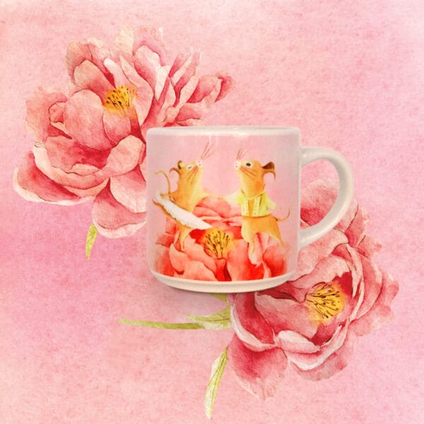 Kubek "Myszki i peonie" 250 ml