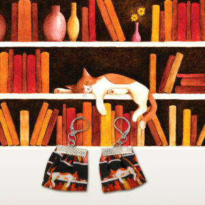 Kolczyki z tkaniny "Co się kotu śniło"